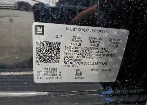 2020 Buick Enclave Avenir z USA, uszkodzony, nr VIN 5GAEVCKW4LJ162028